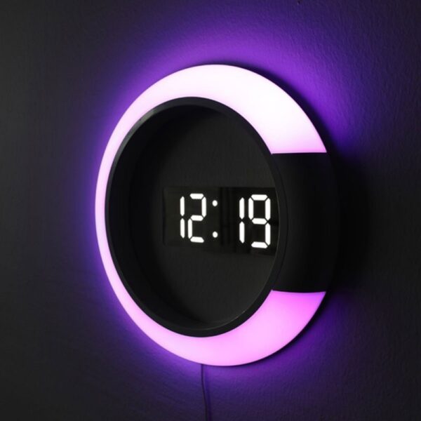 3D LED wall clock Digital Table Clock Alarm Mirror Hollow Wall Clock Modern Design Nightlight For Home Living Room Decorations